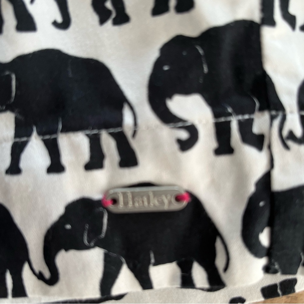 Hatley Sateen Elephant Pencil Skirt Sz 8 Black & White Pockets Lined Artsy Boho - Picture 12 of 15